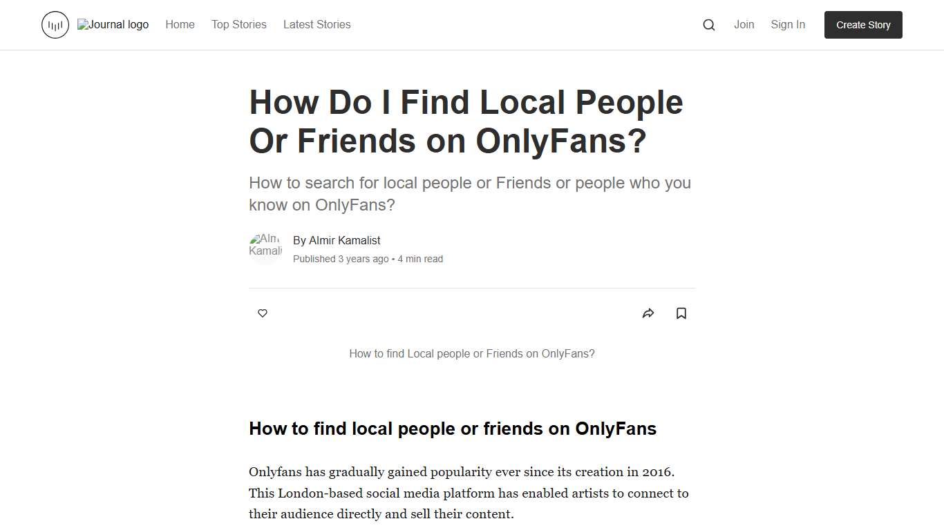 How Do I Find Local People Or Friends on OnlyFans? | Journal